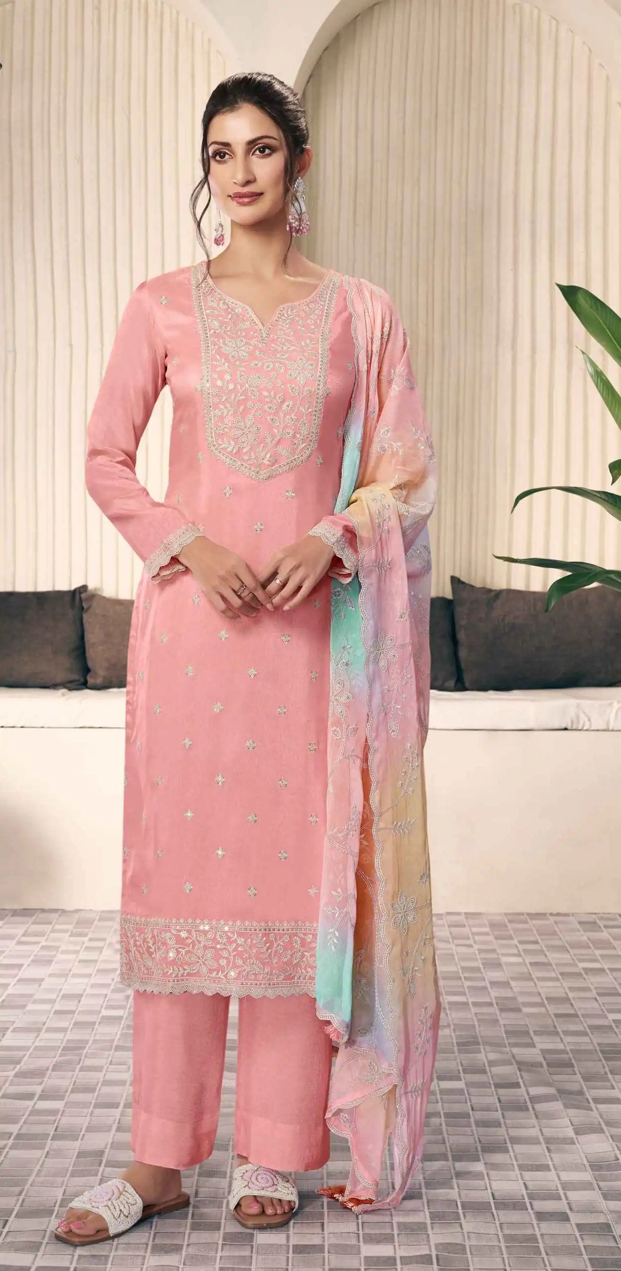 FC 73591 Peach Vichitra Salwar Suit with Digital Print & Embroidery Work. Available at ₹2599 only. Delivery 4-6 Working Days. Shop now. | Designer Suits, Jump Suits, Casual Suits, Creative suits, Palazzo Suits, Party Wear Suits, Patiala Suits, Salwar suit, Straight Suits