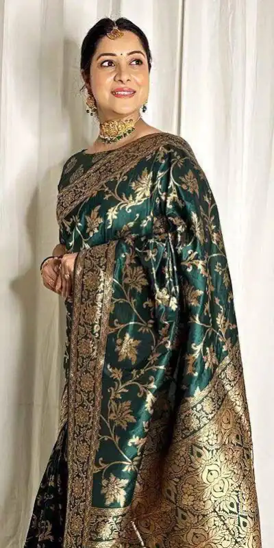 KP 6042 Peacock Green Color Soft Lichi Silk Saree with Lace Border & Lace Work. Get it for ₹1399. Delivery 4-6 Working Days. Shop now. | Bollywood Sarees, Creative Sarees, Designer Sarees, Embroidered Sarees, Ethnic Saree, Modern Digital sarees, Party Wear Sarees, Sarees