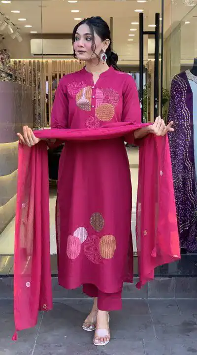 MF 800 Pink with Embroidery Work & Mirror Work Mustered Chanderi Salwar Suit . Exclusive Offer ₹1599. Delivery 4-6 Working Days. Shop now. | Designer Suits, Jump Suits, Casual Suits, Creative suits, Palazzo Suits, Party Wear Suits, Patiala Suits, Salwar suit, Straight Suits