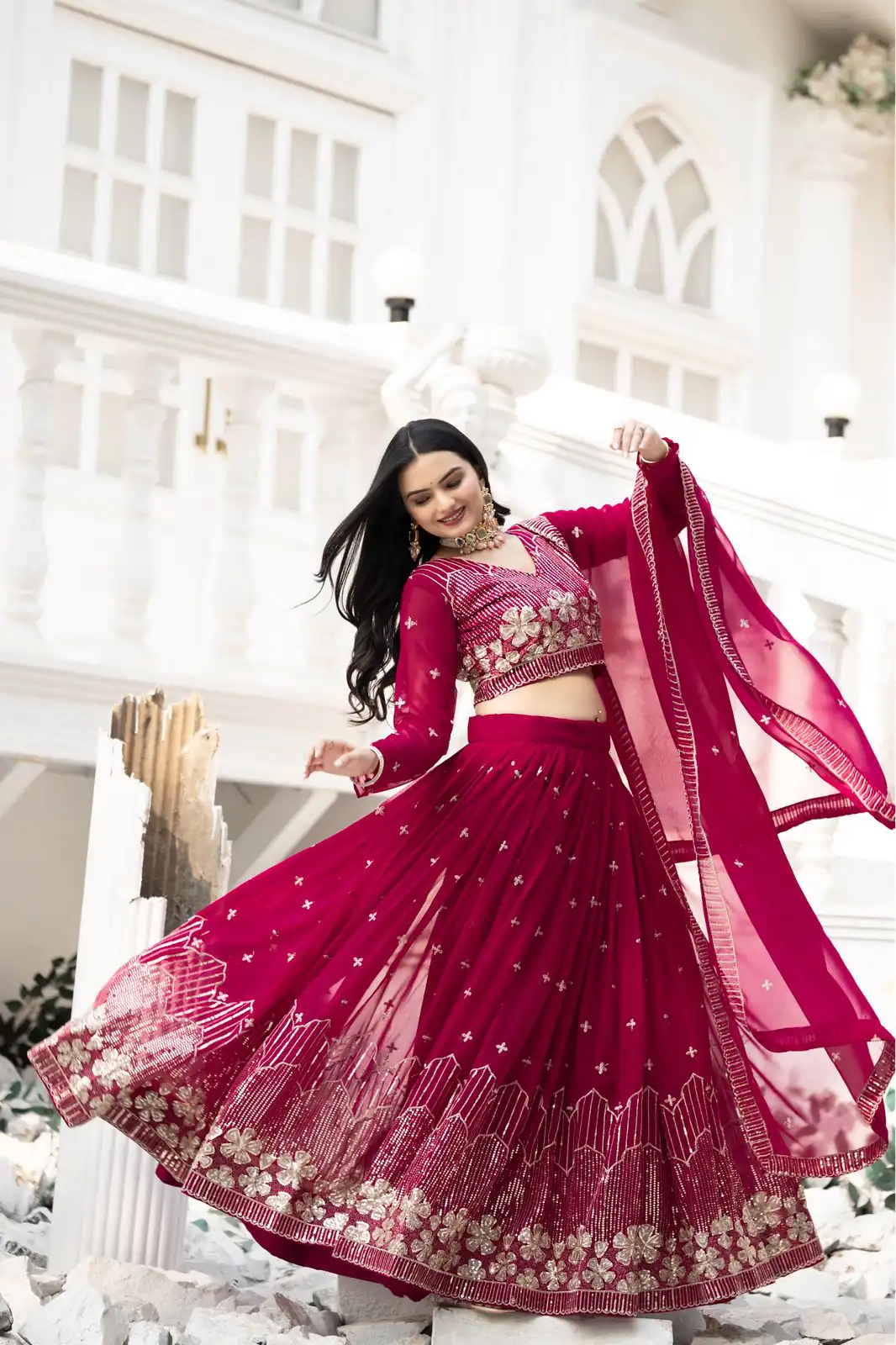 Ram 033 Pink Color Fox Georgette Lehenga Choli with Embroidery Work. Special Price ₹2499. Delivery 4-6 Working Days. Shop now. | Bollywood Lehenga, Creative Lehenga, Designer Lehenga, Embroidered Lehenga, Lehenga, Party Wear Lehenga
