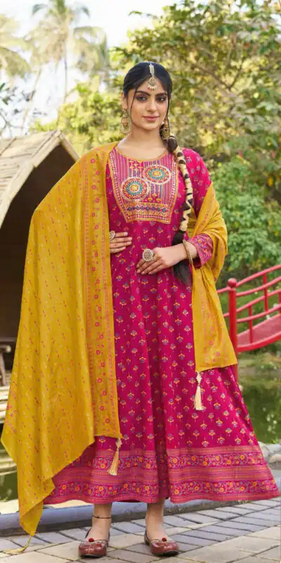 INLI Masakali 7.0 Pink Color in Color Rayon Embroidery Work Gown . Exclusive Offer ₹1849. Delivery 4-6 Working Days. Shop now. | Bollywood Gowns, Creative Gowns, Designer Gowns, Embroidered Gowns, Gowns, Party Wear Gowns