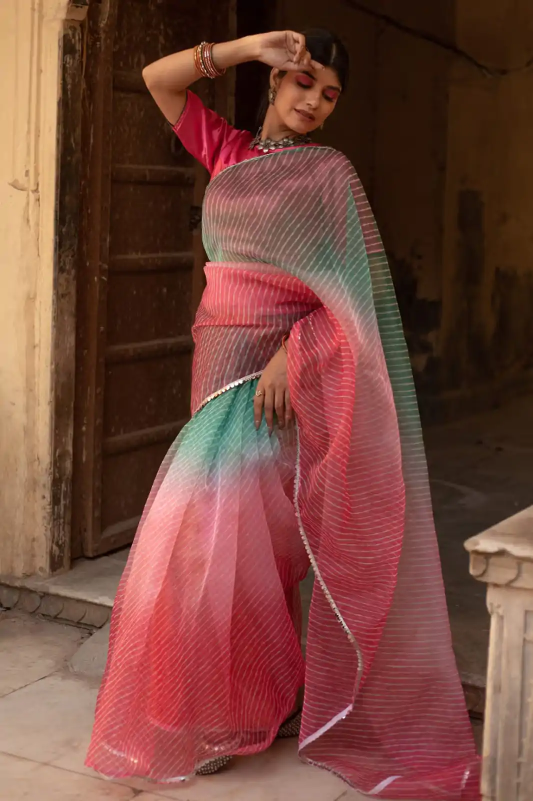 BT 331 Pink Soft T.b. Organza Silk with Sequins Work & Lace Work Saree . Available at ₹1499 only. Delivery 4-6 Working Days. Shop now. | Bollywood Sarees, Creative Sarees, Designer Sarees, Embroidered Sarees, Ethnic Saree, Modern Digital sarees, Party Wear Sarees, Sarees