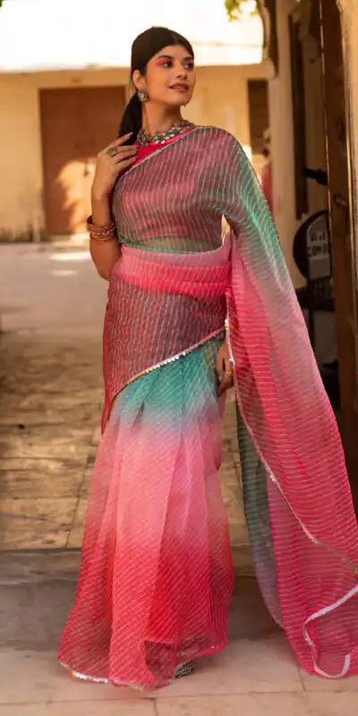 BT 331 Pink Soft T.b. Organza Silk with Sequins Work & Lace Work Saree . Available at ₹1499 only. Delivery 4-6 Working Days. Shop now. | Bollywood Sarees, Creative Sarees, Designer Sarees, Embroidered Sarees, Ethnic Saree, Modern Digital sarees, Party Wear Sarees, Sarees