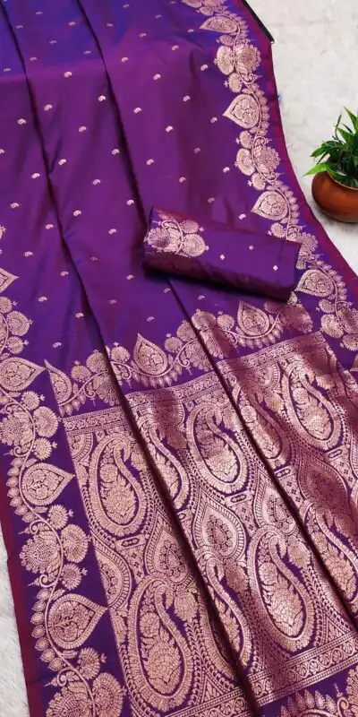 MB 142 Purple Banarasi Silk with Zari Work & Lace Work Saree . Affordable Price ₹1899. Delivery 4-6 Working Days. Shop now. | Bollywood Sarees, Creative Sarees, Designer Sarees, Embroidered Sarees, Ethnic Saree, Modern Digital sarees, Party Wear Sarees, Sarees