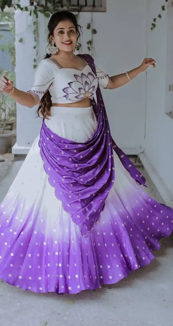 PC 500 Purple in Color Chinon Digital Print Lehenga Choli . Wedding, Party, Festive, Events Festive Deal ₹2449. Delivery 4-6 Working Days. Shop now. | Bollywood Lehenga, Creative Lehenga, Designer Lehenga, Embroidered Lehenga, Lehenga, Party Wear Lehenga