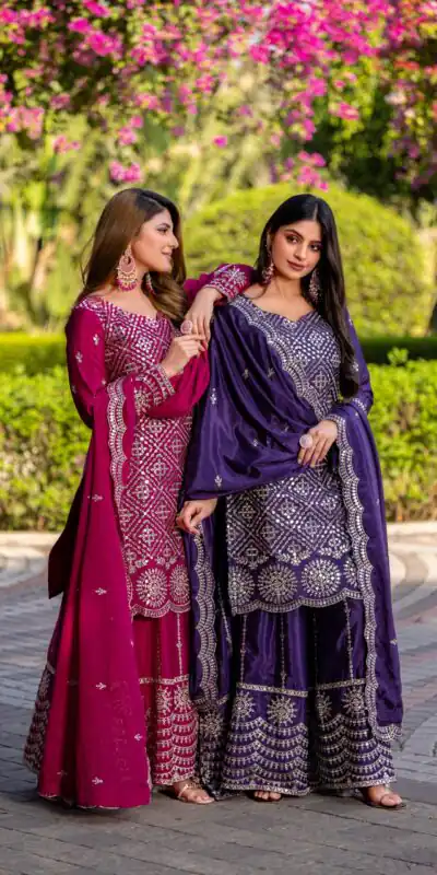 Ram 098 Purple Color Chinon Embroidery Work Salwar Suit in . Introductory Price ₹2549. Delivery 4-6 Working Days. Shop now. | Designer Suits, Jump Suits, Casual Suits, Creative suits, Palazzo Suits, Party Wear Suits, Patiala Suits, Salwar suit, Straight Suits