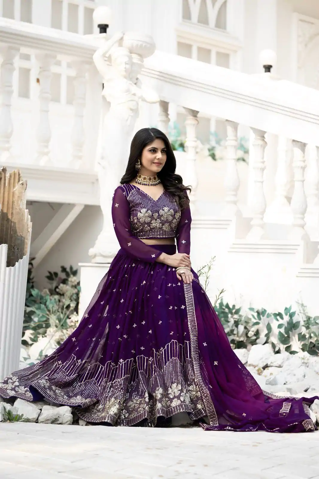 Ram 033 Purple Fox Georgette Lehenga Choli with Embroidery Work. Special Price ₹2499. Delivery 4-6 Working Days. Shop now. | Bollywood Lehenga, Creative Lehenga, Designer Lehenga, Embroidered Lehenga, Lehenga, Party Wear Lehenga