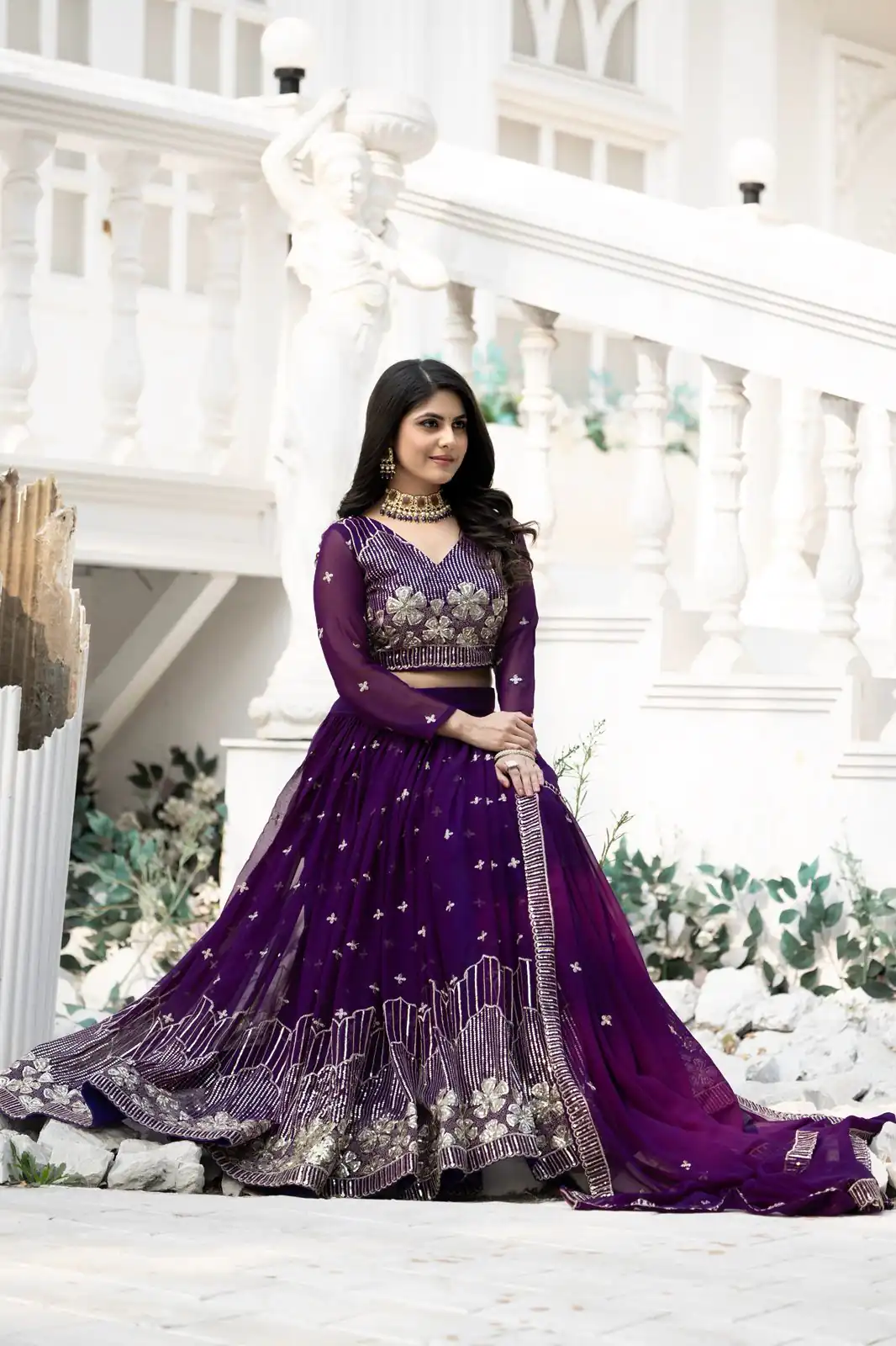 Ram 033 Purple Fox Georgette Lehenga Choli with Embroidery Work. Special Price ₹2499. Delivery 4-6 Working Days. Shop now. | Bollywood Lehenga, Creative Lehenga, Designer Lehenga, Embroidered Lehenga, Lehenga, Party Wear Lehenga