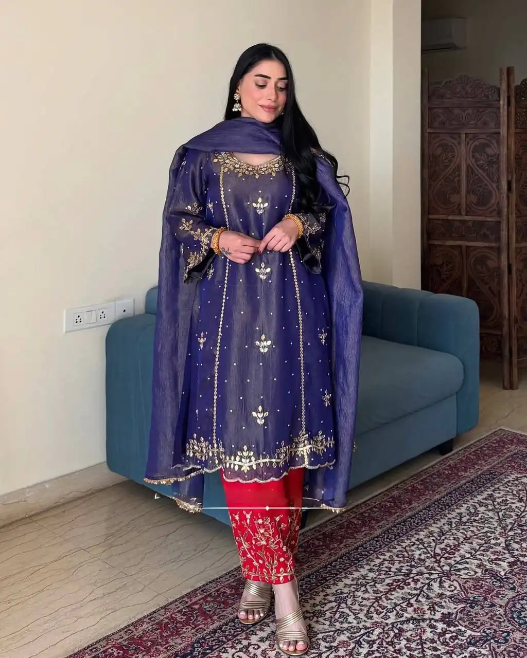 KF 1695 Purple Gold Crush Silk Salwar Suitwith Embroidery Work. Available at ₹1949 only. Delivery 4-6 Working Days. Shop now. | Designer Suits, Jump Suits, Casual Suits, Creative suits, Palazzo Suits, Party Wear Suits, Patiala Suits, Salwar suit, Straight Suits