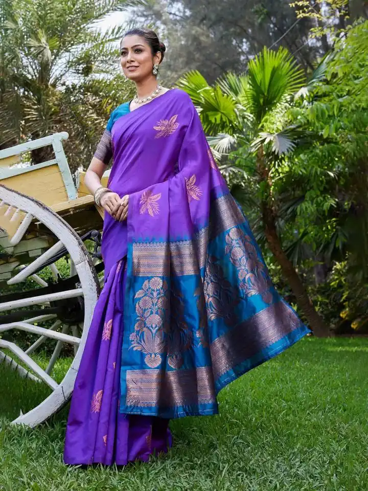 KPR 257 Purple Soft Lichi Silk Saree with Lace Work & Lace Border. Now at just ₹1349. Delivery 4-6 Working Days. Shop now. | Bollywood Sarees, Creative Sarees, Designer Sarees, Embroidered Sarees, Ethnic Saree, Modern Digital sarees, Party Wear Sarees, Sarees