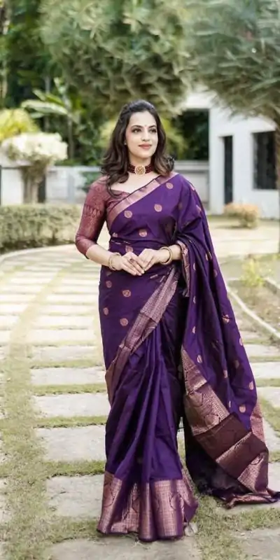KPR 128 Purple Color Soft Lichi Silk Saree with Lace Work & Lace Border. Get it for ₹1349. Delivery 4-6 Working Days. Shop now. | Bollywood Sarees, Creative Sarees, Designer Sarees, Embroidered Sarees, Ethnic Saree, Modern Digital sarees, Party Wear Sarees, Sarees