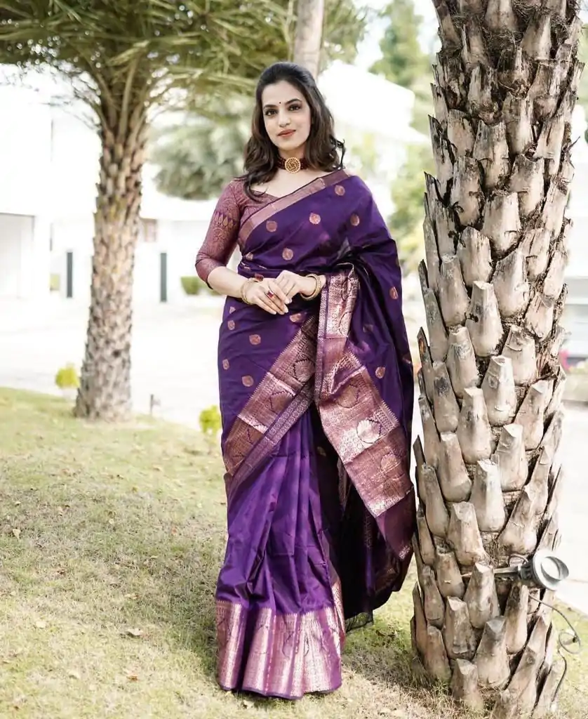 KPR 128 Purple Color Soft Lichi Silk Saree with Lace Work & Lace Border. Get it for ₹1349. Delivery 4-6 Working Days. Shop now. | Bollywood Sarees, Creative Sarees, Designer Sarees, Embroidered Sarees, Ethnic Saree, Modern Digital sarees, Party Wear Sarees, Sarees