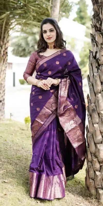 KPR 128 Purple Color Soft Lichi Silk Saree with Lace Work & Lace Border. Get it for ₹1349. Delivery 4-6 Working Days. Shop now. | Bollywood Sarees, Creative Sarees, Designer Sarees, Embroidered Sarees, Ethnic Saree, Modern Digital sarees, Party Wear Sarees, Sarees