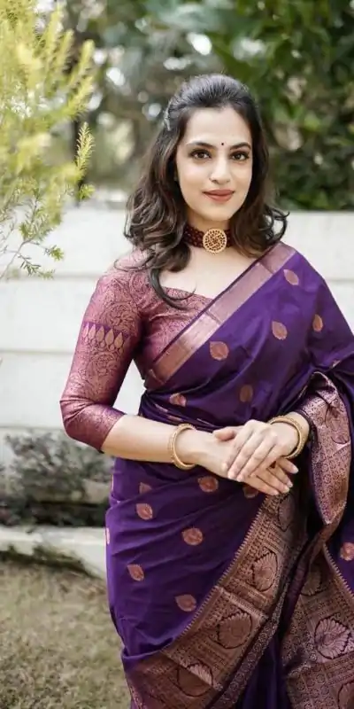 KPR 128 Purple Color Soft Lichi Silk Saree with Lace Work & Lace Border. Get it for ₹1349. Delivery 4-6 Working Days. Shop now. | Bollywood Sarees, Creative Sarees, Designer Sarees, Embroidered Sarees, Ethnic Saree, Modern Digital sarees, Party Wear Sarees, Sarees