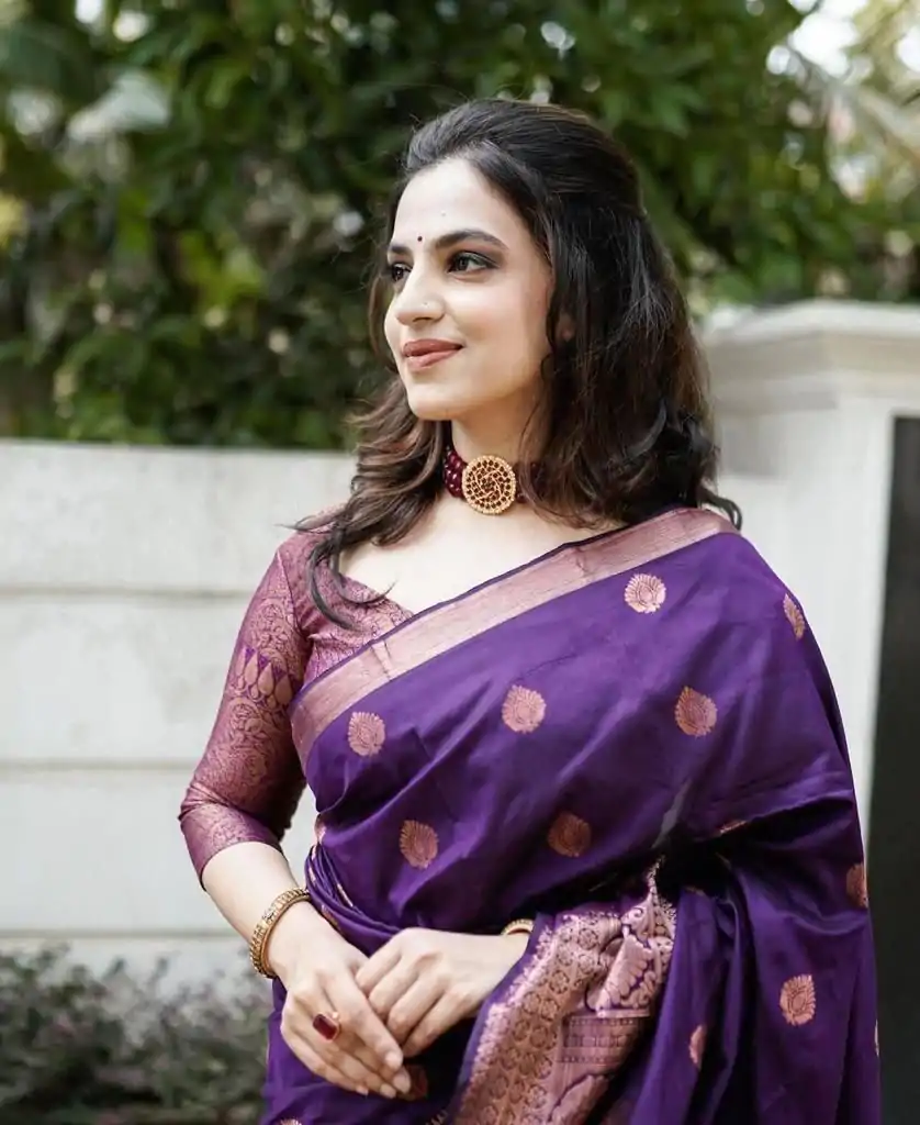KPR 128 Purple Color Soft Lichi Silk Saree with Lace Work & Lace Border. Get it for ₹1349. Delivery 4-6 Working Days. Shop now. | Bollywood Sarees, Creative Sarees, Designer Sarees, Embroidered Sarees, Ethnic Saree, Modern Digital sarees, Party Wear Sarees, Sarees