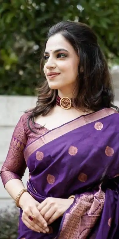 KPR 128 Purple Color Soft Lichi Silk Saree with Lace Work & Lace Border. Get it for ₹1349. Delivery 4-6 Working Days. Shop now. | Bollywood Sarees, Creative Sarees, Designer Sarees, Embroidered Sarees, Ethnic Saree, Modern Digital sarees, Party Wear Sarees, Sarees