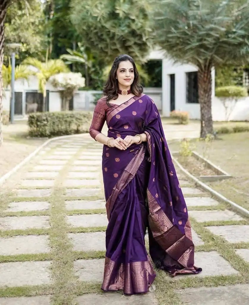 KPR 128 Purple Color Soft Lichi Silk Saree with Lace Work & Lace Border. Get it for ₹1349. Delivery 4-6 Working Days. Shop now. | Bollywood Sarees, Creative Sarees, Designer Sarees, Embroidered Sarees, Ethnic Saree, Modern Digital sarees, Party Wear Sarees, Sarees