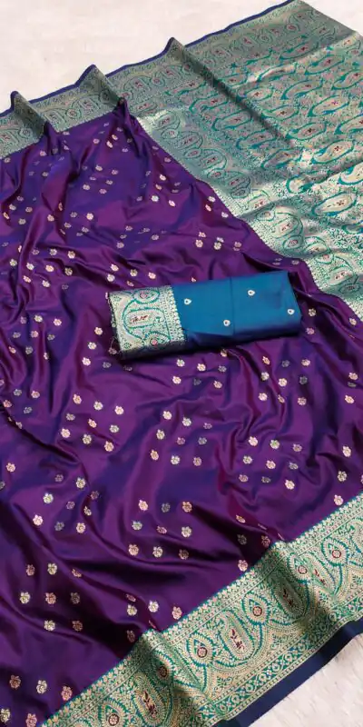 MB 3312-A Purple in Rich Banarasi Silk Zari Work & Lace Work Saree . Affordable Price ₹2049. Delivery 4-6 Working Days. Shop now. | Bollywood Sarees, Creative Sarees, Designer Sarees, Embroidered Sarees, Ethnic Saree, Modern Digital sarees, Party Wear Sarees, Sarees