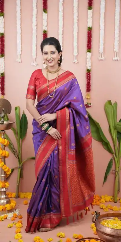 MS 536 Purple Color Banarasi Silk Saree with Zari Work. Wedding, Party, Festive, Events, Available at ₹1699 only. Delivery 4-6 Working Days. Shop now. | Bollywood Sarees, Creative Sarees, Designer Sarees, Embroidered Sarees, Ethnic Saree, Modern Digital sarees, Party Wear Sarees, Sarees