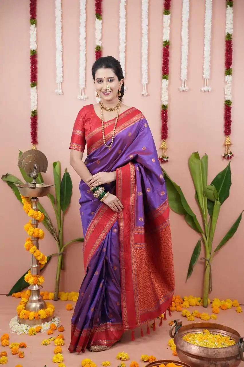 MS 536 Purple Color Banarasi Silk Saree with Zari Work. Wedding, Party, Festive, Events, Available at ₹1699 only. Delivery 4-6 Working Days. Shop now. | Bollywood Sarees, Creative Sarees, Designer Sarees, Embroidered Sarees, Ethnic Saree, Modern Digital sarees, Party Wear Sarees, Sarees