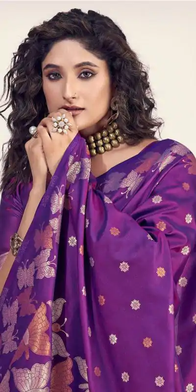 KPR 256 Purple in Soft Lichi Silk Lace Border & Lace Work Saree . Special Price ₹1449. Delivery 4-6 Working Days. Shop now. | Bollywood Sarees, Creative Sarees, Designer Sarees, Embroidered Sarees, Ethnic Saree, Modern Digital sarees, Party Wear Sarees, Sarees