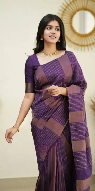 KPR 152 Purple Soft Lichi Silk Saree with Lace Work & Lace Border. Available at ₹1249 only. Delivery 4-6 Working Days. Shop now. | Bollywood Sarees, Creative Sarees, Designer Sarees, Embroidered Sarees, Ethnic Saree, Modern Digital sarees, Party Wear Sarees, Sarees