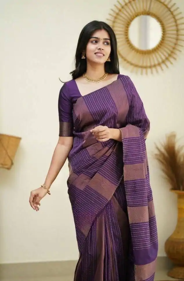 KPR 152 Purple Soft Lichi Silk Saree with Lace Work & Lace Border. Available at ₹1249 only. Delivery 4-6 Working Days. Shop now. | Bollywood Sarees, Creative Sarees, Designer Sarees, Embroidered Sarees, Ethnic Saree, Modern Digital sarees, Party Wear Sarees, Sarees