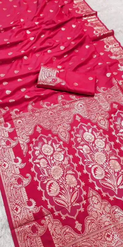 MB 43 Rani Pink Color Banarasi silk Saree with Lace Work & Zari Work. Wedding, Party, Festive Grab it for ₹1899. Delivery 4-6 Working Days. Shop now. | Bollywood Sarees, Creative Sarees, Designer Sarees, Embroidered Sarees, Ethnic Saree, Modern Digital sarees, Party Wear Sarees, Sarees