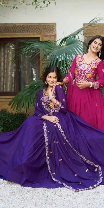Ram 105 Rani Pink Star Georgette Gown with Embroidery Work & Thread Embroidery. Get it for ₹2049. Delivery 4-6 Working Days. Shop now. | Designer Suits, Jump Suits, Casual Suits, Creative suits, Palazzo Suits, Party Wear Suits, Patiala Suits, Salwar suit, Straight Suits