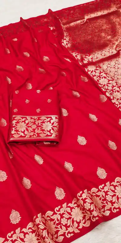 MB 1133 Red in Banarasi Silk Lace Work & Zari Work Saree . Introductory Price ₹1849. Delivery 4-6 Working Days. Shop now. | Bollywood Sarees, Creative Sarees, Designer Sarees, Embroidered Sarees, Ethnic Saree, Modern Digital sarees, Party Wear Sarees, Sarees