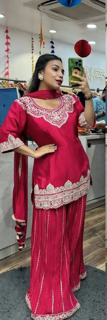 ND 5029 Red Chinon Silk with Lace Work & Embroidery Work Salwar Suit . Special Price ₹2099. Delivery 4-6 Working Days. Shop now. | Designer Suits, Jump Suits, Casual Suits, Creative suits, Palazzo Suits, Party Wear Suits, Patiala Suits, Salwar suit, Straight Suits