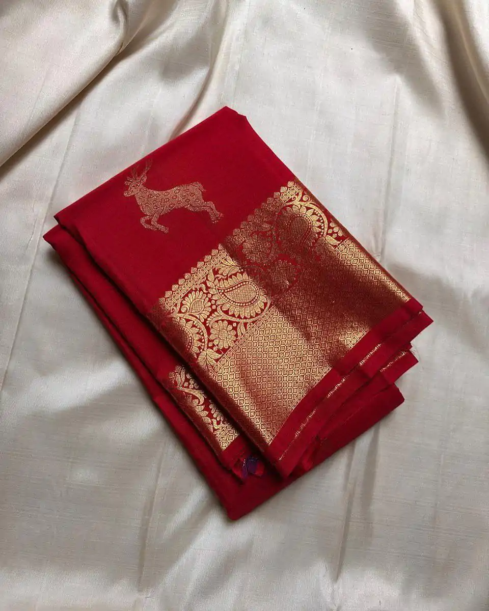 KPR 239 Red Soft Lichi Silk Saree Perfect for Wedding, Party, Haldi, Onam, Pooja – . Special Price ₹1499. Delivery 4-6 Working Days. Shop now. | Bollywood Sarees, Creative Sarees, Designer Sarees, Embroidered Sarees, Ethnic Saree, Modern Digital sarees, Party Wear Sarees, Sarees