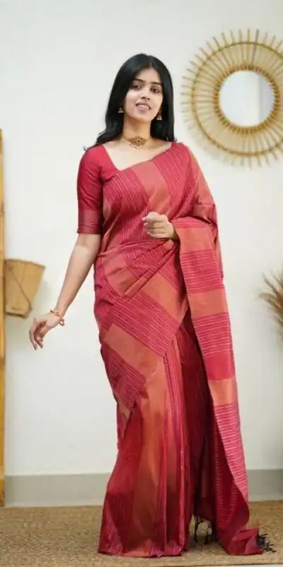 KPR 152 Red Soft Lichi Silk Saree with Lace Work & Lace Border. Available at ₹1249 only. Delivery 4-6 Working Days. Shop now. | Bollywood Sarees, Creative Sarees, Designer Sarees, Embroidered Sarees, Ethnic Saree, Modern Digital sarees, Party Wear Sarees, Sarees