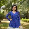 INLI Bandhej Royal Blue Color Pure Georgette Kurti with Designer Work. Best Price ₹1349. Delivery 4-6 Working Days. Shop now. | Bollywood Kurti, Creative Kurtis, Designer Kurti, Kurti, Party Wear Kurti, Selfie Kurti