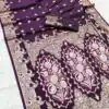 MB 43 Royal Purple Color Banarasi silk Saree with Lace Work & Zari Work. Wedding, Party, Festive Grab it for ₹1899. Delivery 4-6 Working Days. Shop now. | Bollywood Sarees, Creative Sarees, Designer Sarees, Embroidered Sarees, Ethnic Saree, Modern Digital sarees, Party Wear Sarees, Sarees