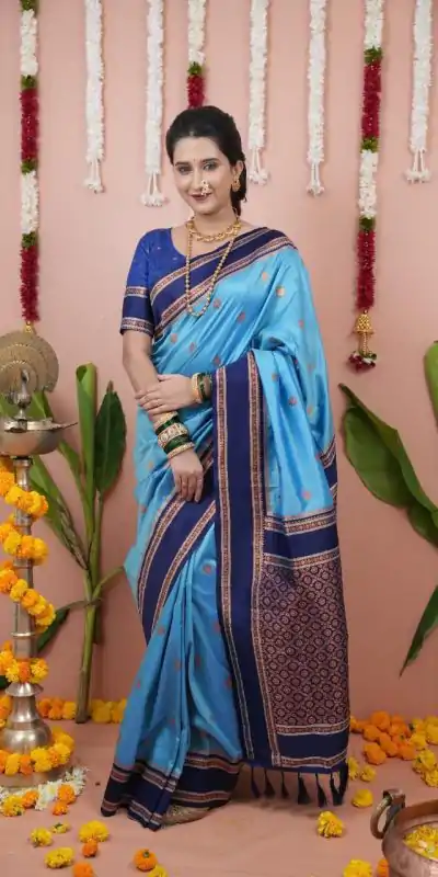MS 536 Sky Blue Color Banarasi Silk Saree with Zari Work. Wedding, Party, Festive, Events, Available at ₹1699 only. Delivery 4-6 Working Days. Shop now. | Bollywood Sarees, Creative Sarees, Designer Sarees, Embroidered Sarees, Ethnic Saree, Modern Digital sarees, Party Wear Sarees, Sarees