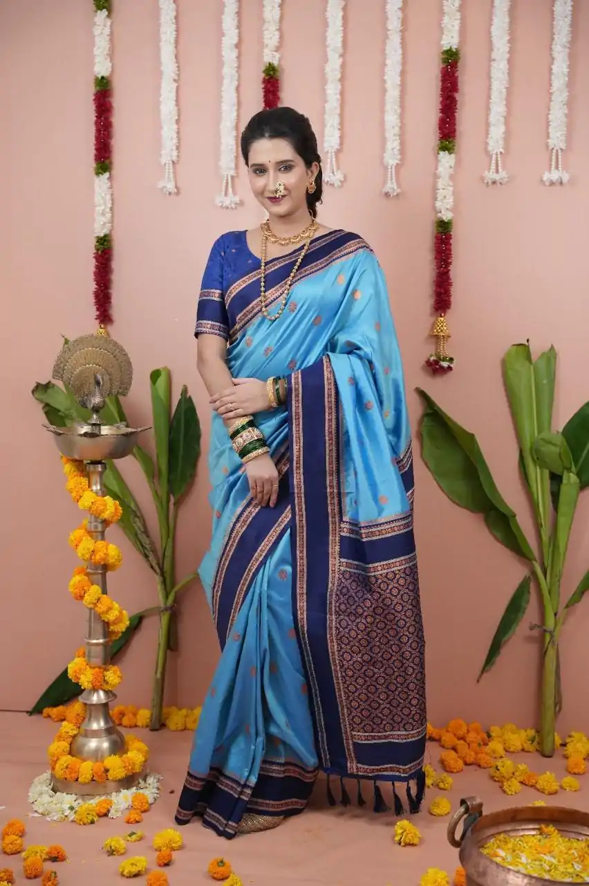 MS 536 Sky Blue Color Banarasi Silk Saree with Zari Work. Wedding, Party, Festive, Events, Available at ₹1699 only. Delivery 4-6 Working Days. Shop now. | Bollywood Sarees, Creative Sarees, Designer Sarees, Embroidered Sarees, Ethnic Saree, Modern Digital sarees, Party Wear Sarees, Sarees