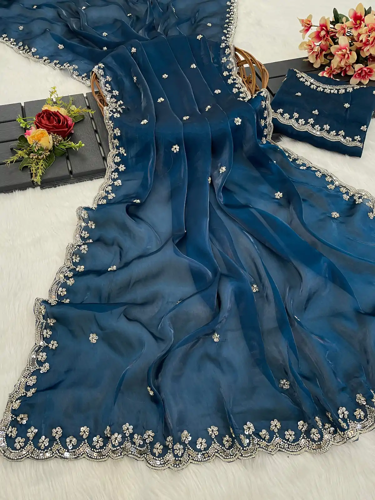 BT 400 Teal in Jimmy Chou Silk Embroidery Work & Lace Work Saree . Grab it for ₹2999. Delivery 4-6 Working Days. Shop now. | Bollywood Sarees, Creative Sarees, Designer Sarees, Embroidered Sarees, Ethnic Saree, Modern Digital sarees, Party Wear Sarees, Sarees