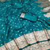 MB 1132 Teal Banarasi silk Saree Perfect for Wedding, Party, Traditional Day, Lohri, Durga Puja – . Festive Deal ₹1849. Delivery 4-6 Working Days. | Bollywood Sarees, Creative Sarees, Designer Sarees, Embroidered Sarees, Ethnic Saree, Modern Digital sarees, Party Wear Sarees, Sarees