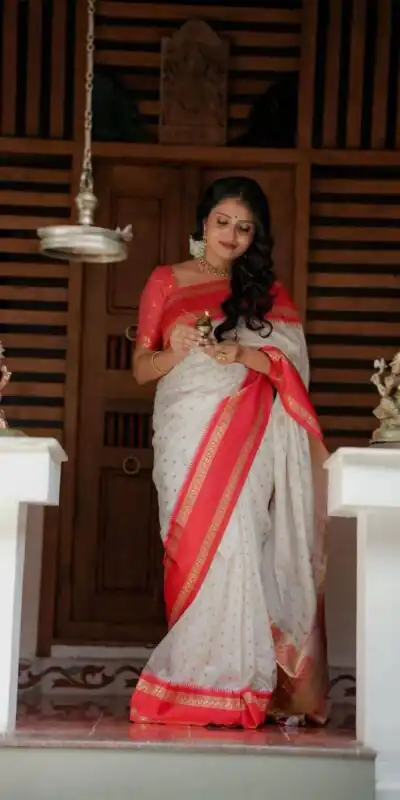 KPR 240 White in Color Soft Lichi Silk Lace Work & Lace Border Saree . Now at just ₹1449. Delivery 4-6 Working Days. Shop now. | Bollywood Sarees, Creative Sarees, Designer Sarees, Embroidered Sarees, Ethnic Saree, Modern Digital sarees, Party Wear Sarees, Sarees