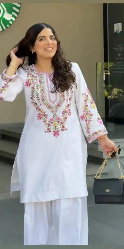 SRK 5272 White Natural Crep Silk with Embroidery Work Salwar Suit . Affordable Price ₹1799. Delivery 4-6 Working Days. Shop now. | Designer Suits, Jump Suits, Casual Suits, Creative suits, Palazzo Suits, Party Wear Suits, Patiala Suits, Salwar suit, Straight Suits