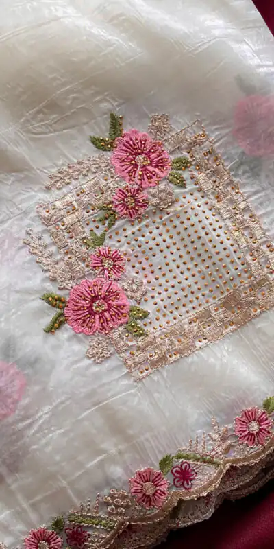 SC 239 Pink Georgette With Lace Work & Lace Border Saree . Wedding, Party, Festive, Events, Exclusive Offer ₹1599. Delivery 4-6 Working Days. Shop now. | Bollywood Sarees, Creative Sarees, Designer Sarees, Embroidered Sarees, Ethnic Saree, Modern Digital sarees, Party Wear Sarees, Sarees