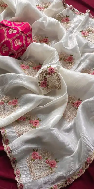 SC 239 Pink Georgette With Lace Work & Lace Border Saree . Wedding, Party, Festive, Events, Exclusive Offer ₹1599. Delivery 4-6 Working Days. Shop now. | Bollywood Sarees, Creative Sarees, Designer Sarees, Embroidered Sarees, Ethnic Saree, Modern Digital sarees, Party Wear Sarees, Sarees