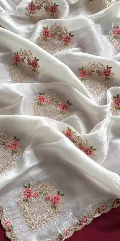 SC 239 Pink Georgette With Lace Work & Lace Border Saree . Wedding, Party, Festive, Events, Exclusive Offer ₹1599. Delivery 4-6 Working Days. Shop now. | Bollywood Sarees, Creative Sarees, Designer Sarees, Embroidered Sarees, Ethnic Saree, Modern Digital sarees, Party Wear Sarees, Sarees