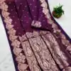 MB 142 Wine Banarasi Silk with Zari Work & Lace Work Saree . Affordable Price ₹1899. Delivery 4-6 Working Days. Shop now. | Bollywood Sarees, Creative Sarees, Designer Sarees, Embroidered Sarees, Ethnic Saree, Modern Digital sarees, Party Wear Sarees, Sarees