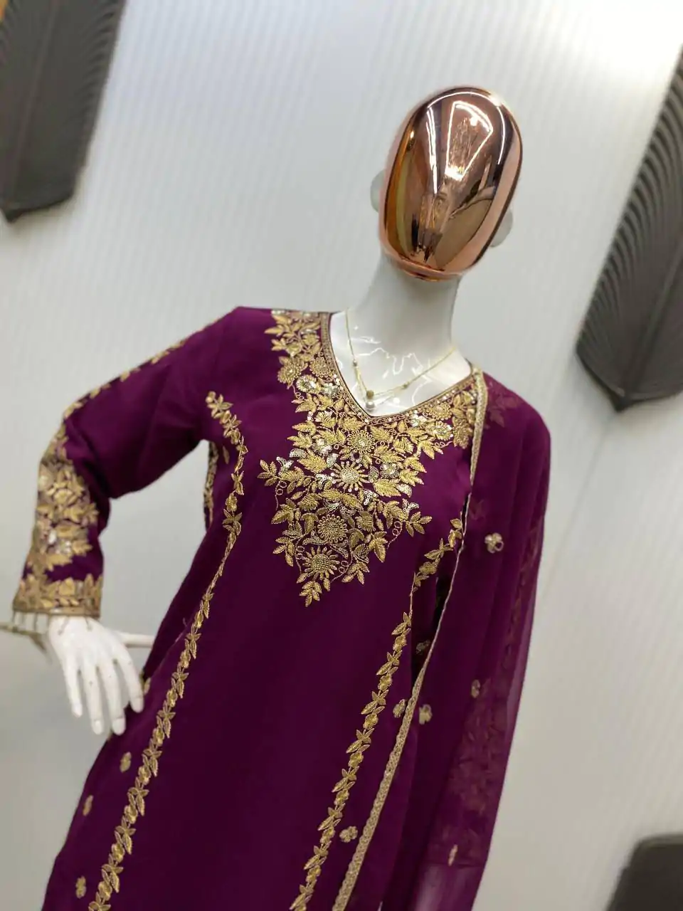 LG 1933 Wine Georgette with Embroidery Work & Lace Work Salwar Suit . Get it for ₹1899. Delivery 4-6 Working Days. Shop now. | Designer Suits, Jump Suits, Casual Suits, Creative suits, Palazzo Suits, Party Wear Suits, Patiala Suits, Salwar suit, Straight Suits