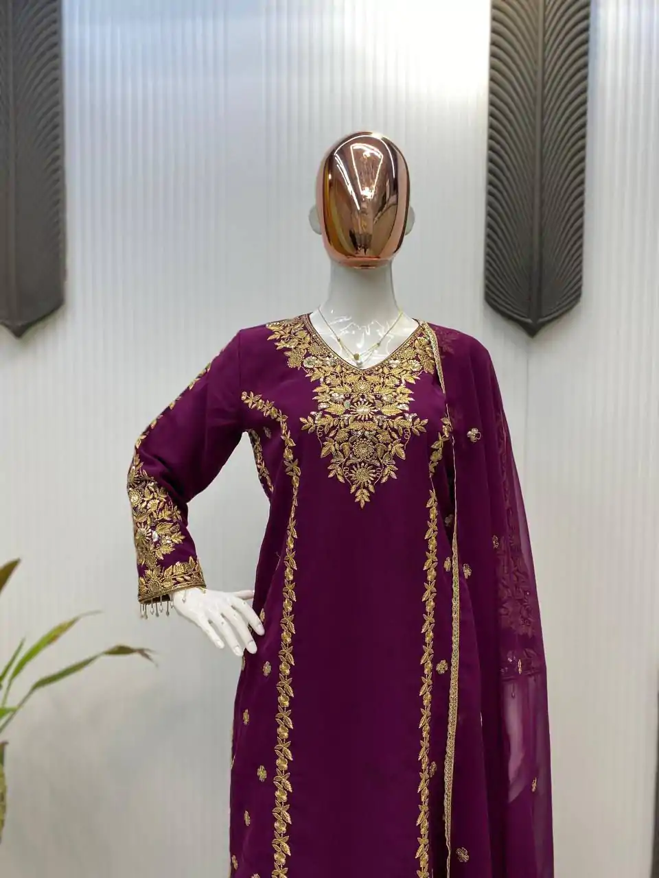 LG 1933 Wine Georgette with Embroidery Work & Lace Work Salwar Suit . Get it for ₹1899. Delivery 4-6 Working Days. Shop now. | Designer Suits, Jump Suits, Casual Suits, Creative suits, Palazzo Suits, Party Wear Suits, Patiala Suits, Salwar suit, Straight Suits