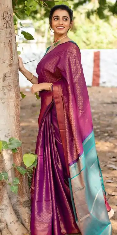 KPR 207 Wine Color Soft Lichi Silk Saree with Lace Work & Lace Border. Get it for ₹1299. Delivery 4-6 Working Days. Shop now. | Bollywood Sarees, Creative Sarees, Designer Sarees, Embroidered Sarees, Ethnic Saree, Modern Digital sarees, Party Wear Sarees, Sarees