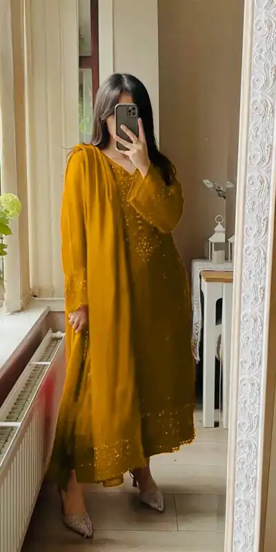 LG 2002 Yellow Georgette With Embroidery Work Salwar Suit . Wedding, Party, Festive, Events, Affordable Price ₹1999. Delivery 4-6 Working Days. Shop now. | Designer Suits, Jump Suits, Tops & Bottoms, Track Suits, Trendy Wear, Casual Suits, Creative suits, Palazzo Suits, Party Wear Suits, Patiala Suits, Salwar suit, Straight Suits