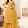 FC L.t 5401 Yellow Color Jacquard Silk Georgette Diamond Sharara Suit Wedding, Party, Festive Expected Delivery 4-6 Working Days  @2999/- | Jump Suits, Straight Suits, Casual Suits, Creative suits, Designer Suits, Palazzo Suits, Party Wear Suits, Patiala Suits, Salwar suit